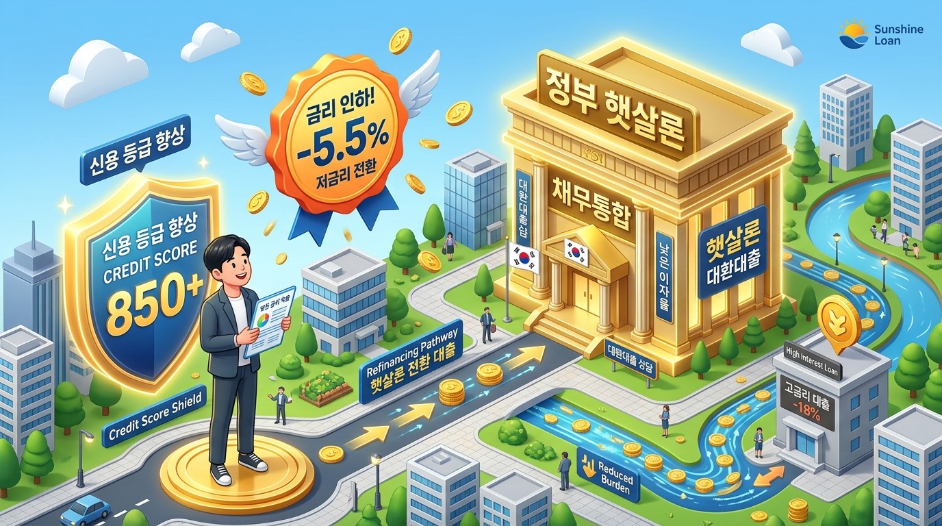 2026 햇살론뱅크·햇살론15 대환 계산기 | 연 20% 고금리➔6%대 전환 이자 절감액